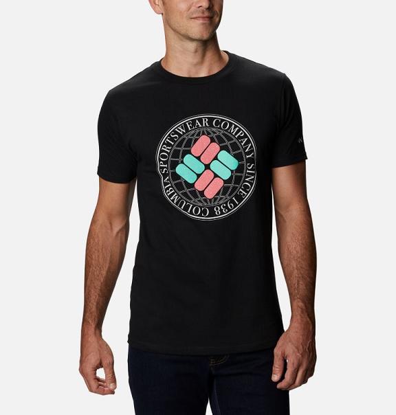 Columbia Mens T-Shirt Sale UK - PFG Clothing Black UK-455125